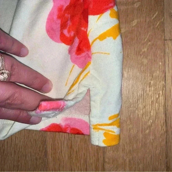 Women’s Lands End Floral Long Line Tunic Terry Cloth Lining Pockets Size M 10/12 - Picture 9 of 10